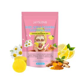 Jaysuing Kojic Acid Turmeric Balancing Water & Oil Cleansing Pad Gently Cleanses The Skin, Exfoliates The Skin, Gently Purifies And Soothes The Skin (Option: 3pcs)